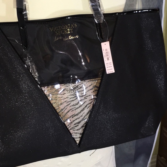 Victoria's Secret Handbags - NWT VS Black Shoulder Bag with Attached Cosmetic